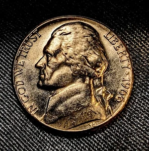 1-1966 P Jefferson Nickel BU💥From Original Bank Roll - Picture 1 of 2