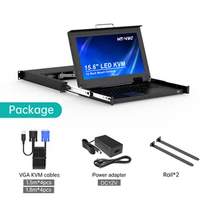 MT-VIKI 15.6" LCD KVM Switch Console 8 port VGA, 1U Rackmount 23.6-31.5' Deepth - Picture 1 of 6