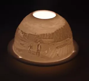 BERNARDAUD LIMOGES PORCELANA LITÓFANO ESCENA GOLF SOPORTE VOTIVO - Imagen 1 de 9