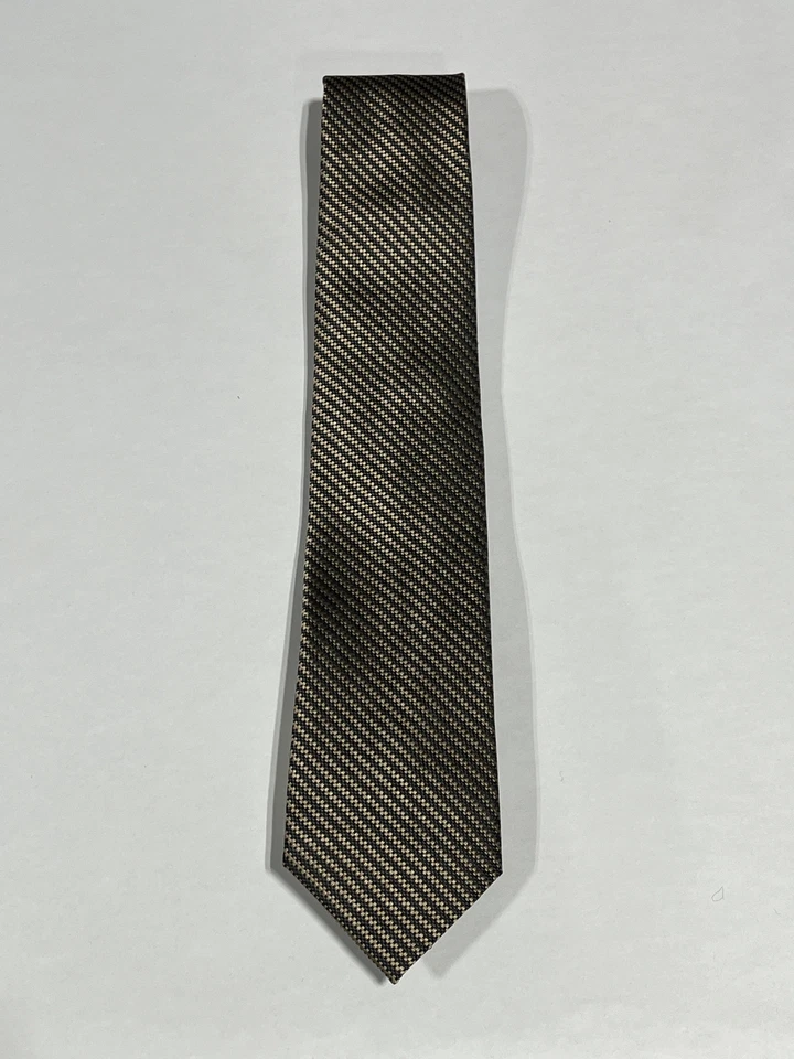 Мужские Bruno Piattelli коричневый черный узор галстук ручной работы чистый шелк новый - Изображение 1 из 3