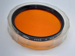 TOSHIBA 55mm ORANGE O56 SCREW IN HIGH QUALITY FILTER IN ITS CASE MADE IN JAPAN - Picture 1 of 4