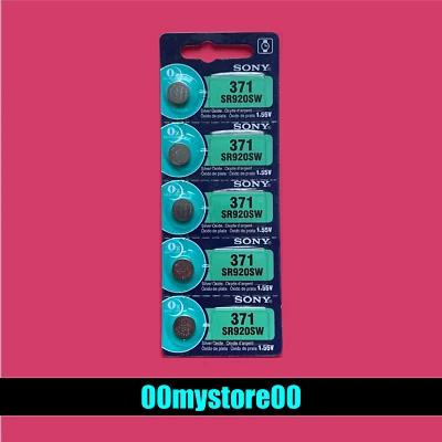 [Exp 10/2032] 5pc SONY 371 370 SR920W SR920SW New Watch Battery Ships From CA - Image 1 of 3