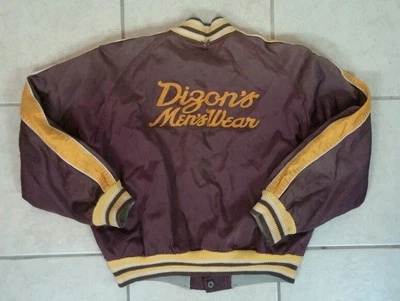 Vtg 40's 50's Rayon Blend Satin Chain Stitch Mens Wear Jacket Coat M Rockabilly - Image 1 of 4