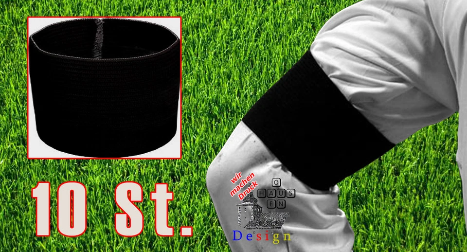 10St.Trauerflor schwarze Armbinde Fußball Trauerband NEU Set Fußball Trauerbinde - Bild 1 von 1