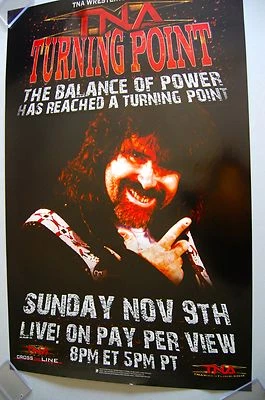 Póster de evento de lucha libre Mick Foley Mankind TNA 24x38 WWE original Foto 1 de 4