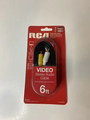 6ft Real RCA Video and Stereo Cable - Includes Connection Label on Each Cable - Image 1 of 2