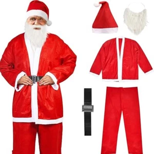 MNKXL Disfraz Clásico de Papá Noel para Hombre - Traje de Papá Noel de 5 Piezas - Talla Grande - Imagen 1 de 4