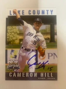 Cameron Hill 2015 signierte Lake County Captains Team Karte - Bild 1 von 1