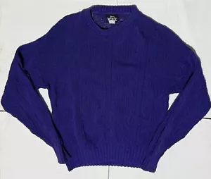 Woolrich Crochet Light Weight Pullover Sweater Crochet Size Large Purple - Picture 1 of 4