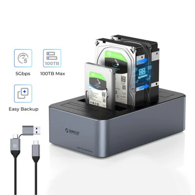 ORICO 5 Bay 3,5'' Festplatten-Dockstation Aluminium-Duplikator mit Klon DE - Bild 1 von 4