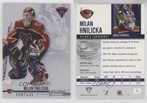 2001-02 Pacific Private Stock Titanium Retail Red /131 Milan Hnilicka #5