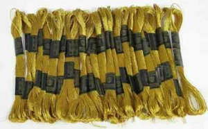 Anchor Threads Metallic Hand Embroidered Cotton Thread Skeins Light Golden 25 Pc - Picture 1 of 3