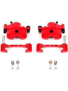 Power Stop For 90-00 Honda Civic Front Red Calipers w/Brackets Pair (S1379) - Picture 1 of 12