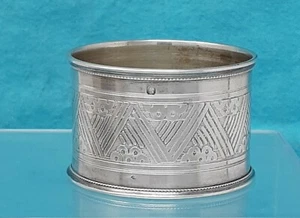 Französischer Sterling Art Deco Serviettenring Ernest Prost Paris 2 1/8" quer 1 3/8" breit - Bild 1 von 7