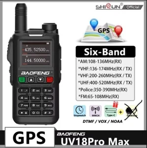 RADIO Walkie Talkie Baofeng UV18Pro Max GPS palmare a lungo raggio 50KM - Foto 1 di 6