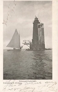 LP37 Hyannis Massachusetts Bishop and Clark's Lighthouse 1905 Postcard - Imagen 1 de 2
