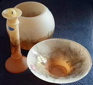 Joska Crystal Set aus Glasschale, Kerzenständer und Kugelvase - Bild 1 von 4