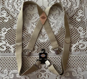Dickies Beige Elastic X-Back Heavy Duty Clip-End Work Suspender Braces NEW - Picture 1 of 12