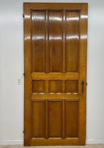 97" X 43" French Antique Solid Oak Wood Exterior Door Cover
