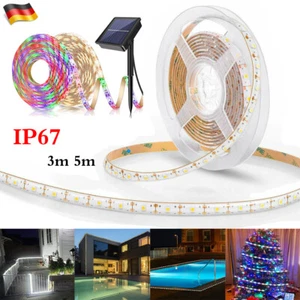 Solar LED Stripe Außen 2835 Leiste Streifen Lichtband Garten Wasserdicht 3M 5M - Bild 1 von 25