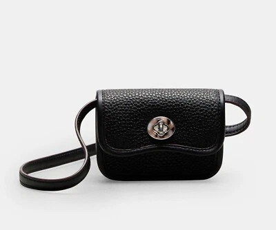 NUEVA Cartera Coach Ondulada en Cuero Coachtopia Arrugado en Negro Nueva con Etiquetas Foto 1 de 4