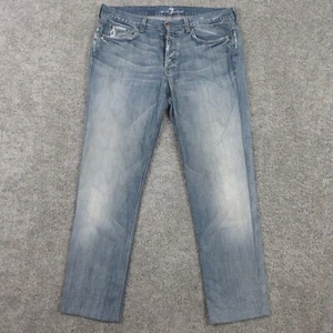 7 For All Mankind Jeans Mens 33x29 Slouchy Faded Flap Pocket USA Denim Pants - Picture 1 of 15