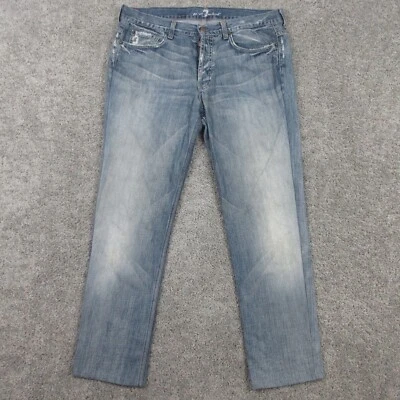 7 For All Mankind Jeans Mens 33x29 Slouchy Faded Flap Pocket USA Denim Pants - Image 1 of 4