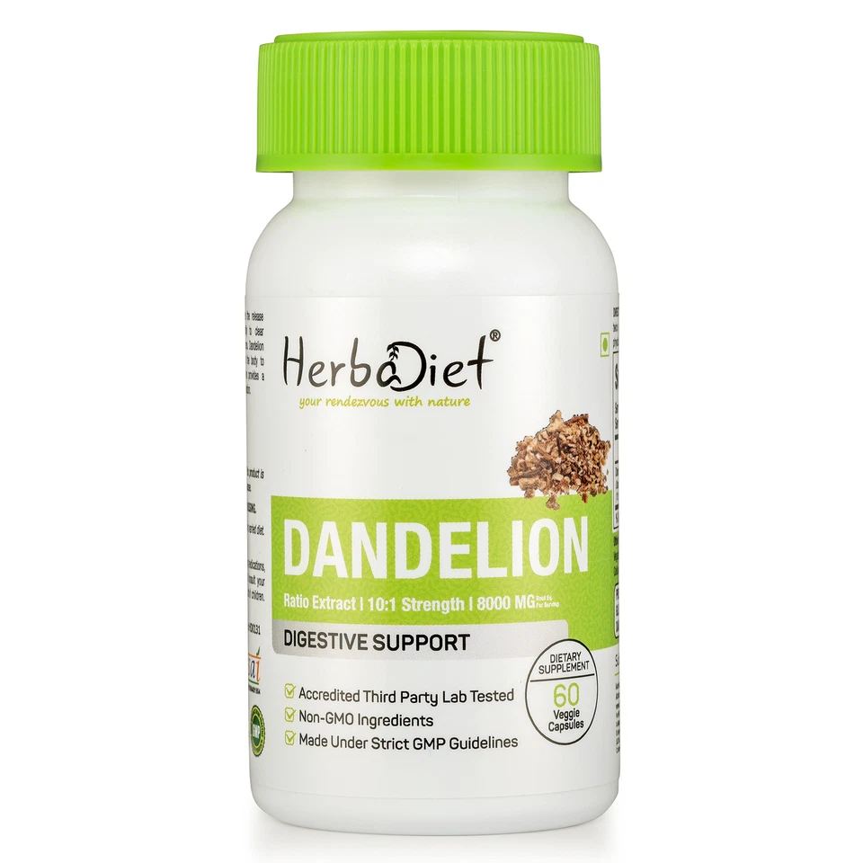Dandelion Root Extract 10:1 Capsules STRONG Liver Kidney Colon Cleanse Support - image 1 of 4
