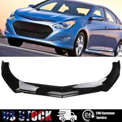 For Hyundai Sonata 2015-2017 Gloss Black Front Bumper Lip Spoiler Splitter Kit X - Image 1 of 4