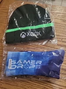 MICROSOFT AUTHENTIC X-BOX 2023 PROMO Embroidered Beanie Adult HAT NEW+DROP SOCKS - Picture 1 of 9
