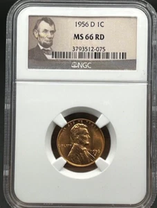 1956-D Lincoln Penny 1C NGC MS 66 RD - Bild 1 von 4