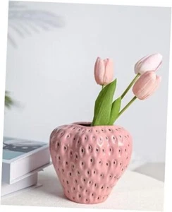 Vase for Flower, Strawberry Shaped Planter Pot for 6.5 Inch Pink Strawberry - Picture 1 of 7