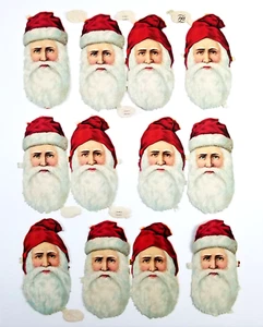 12 Stanzschrott Weihnachtsmannköpfe rote Mütze PZB Germany 3" - Bild 1 von 12