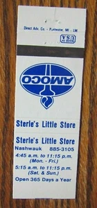 STERLE'S AMOCO GASOLINERA MATCHBOOK CUBIERTA: NASHWAUK, MINNESOTA -E1 - Imagen 1 de 1