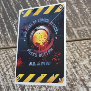IN CASE OF ZOMBIE ATTACK DECAL STICKER WARNING STICKER REANIMATED LIVING DEAD - Picture 1 of 1