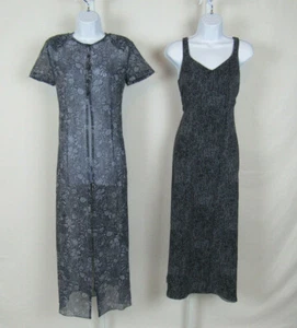 DANA BUCHMAN SEIDENKLEID & ABDECKMANTEL GRÖSSE 4 ABSTRAKT & BLUMENMUSTER - Bild 1 von 12