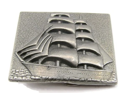 Clipper Náutico Barco Cinturón Hebilla Precioso Diseño Metal Foto 1 de 4