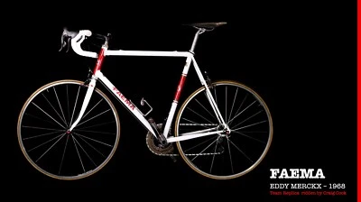 Eddy Merckx 1968 Faema pro team replica road bicycle.  built by Mark Reilly - Image 1 of 4