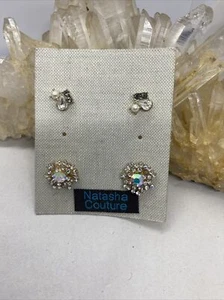 Two Pairs Of Natasha Couture Pierced Ear Earrings - Picture 1 of 8