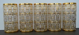 Imperial Gold Shoji Trellis Hi Ball Tumblers (5) - Picture 1 of 2
