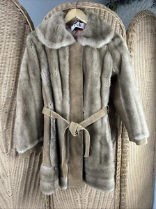 Lilli Ann Vintage Faux Fur Jacket Suede Trim 60's 70's Hippy Boho Festival Party - Picture 1 of 15