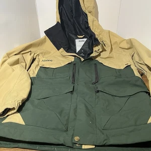 Analog AG Torrent Jacke Small grün braun Colorblock Schnee Ski Kapuze Reißverschluss XS - Bild 1 von 24