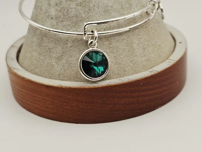 Pulsera Alex Ani Swarovski Cristal Esmeralda Mayo Piedra Natal Plata Dije✨️ Foto 1 de 4