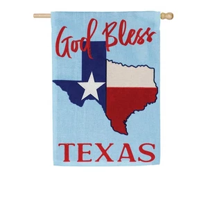 Bandera de arpillera God Bless Texas House, 13b8861 - Imagen 1 de 2