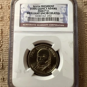 2008 P John Quincy Adams Presidential Dollar BU Uncirculated $1 Coin - Picture 1 of 2