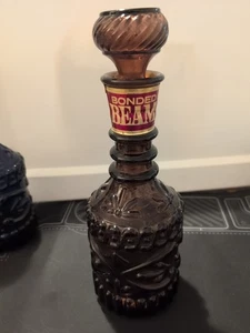 1967 Art Deco Kentucky Derby Glass Jim Beam Decanter Amythyst Purple Empty - Picture 1 of 17