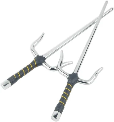 Sai de metal octágono para artes marciales - combo multitamaño negro y plateado Foto 1 de 4