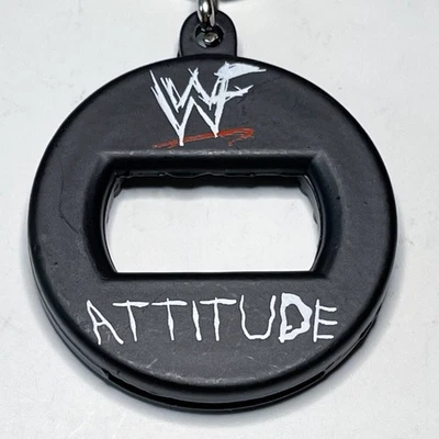 WWF Vintage ATTITUDE BevKey Die-Cast Bottle Opener Keychain New Old Stock WWE - Image 1 of 4
