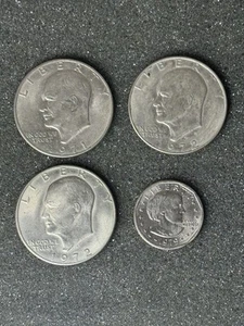 1971 & Two 1972 Eisenhower One Dollar & 1979 Susan B Anthony Dollar - Lot of 4 - Bild 1 von 6