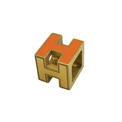 Colgante Hermes H Cubo Superior Oro Naranja 1.2 pulgadas Ancho Usado Foto 1 de 4